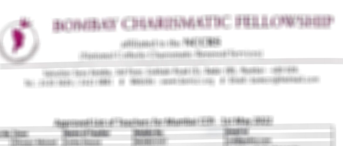 CCR Mumbai Teacher’s List